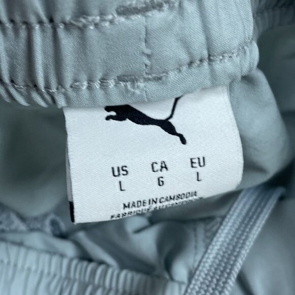 Puma Mens Lightweight Performance Shorts L Gray Polyester Blend a0092 - Picture 2 of 5